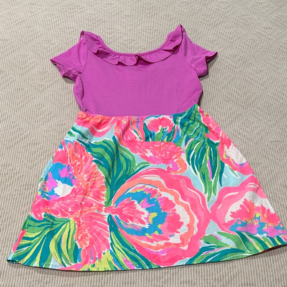 Lilly Pulitzer Bright floral dress GIRLS SIZE XL